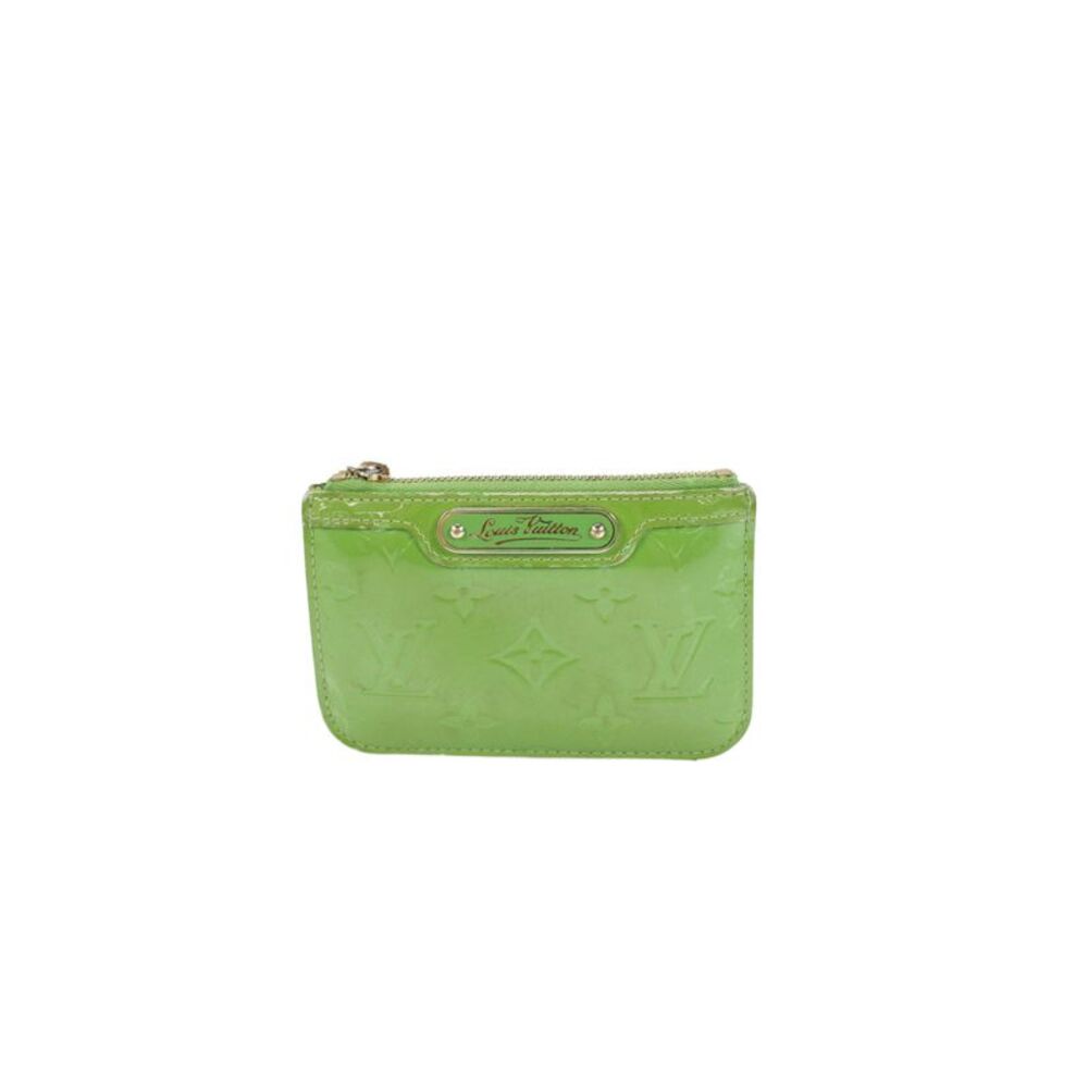 Louis Vuitton Womens Monogram Vernis Pochette Cles Key Pouch Wallet Green 5"